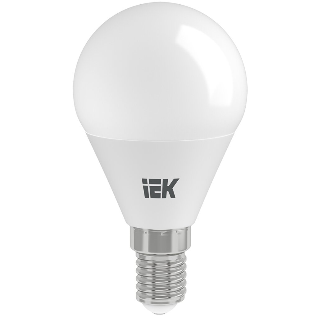Лампа светодиодная E14, 7 Вт, 60 Вт, 230 В, шар, 3000 К, свет теплый белый, IEK, G45, LED