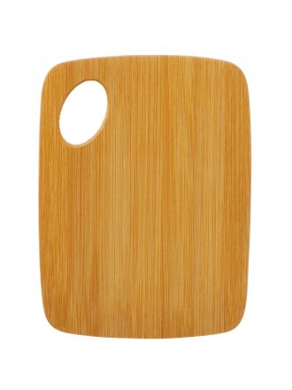 Доска разделочная бамбук, 20х15х1 см, с ручкой, прямоугольная, H-1634
