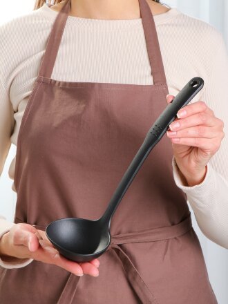 Половник нейлон, навеска, черный, Daniks, Эконом, YW-KT017-4/H1010-07