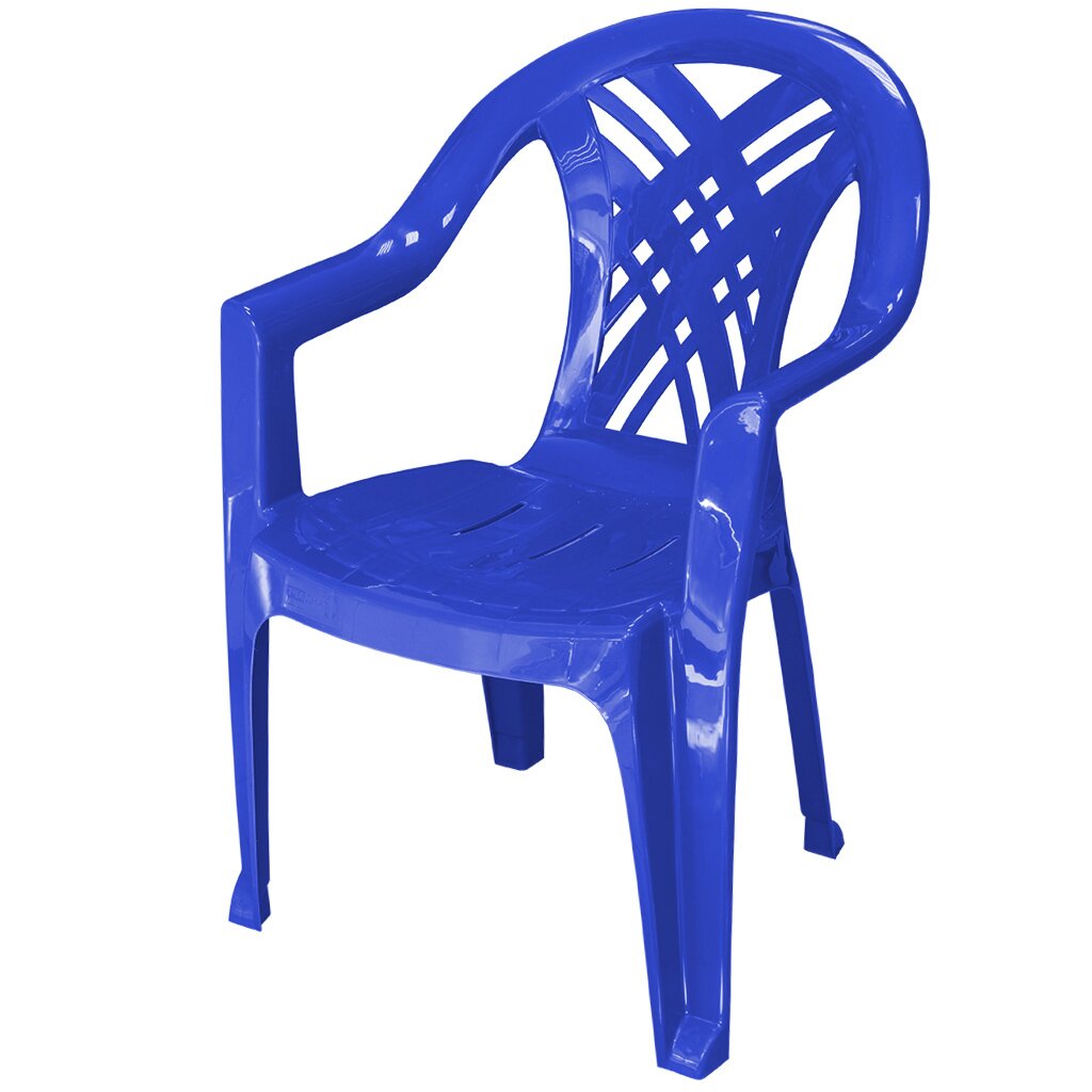 Кресло пластик, Стандарт Пластик Групп, 84х60х66 см, синее подушка свс стандарт 50х68 см пух 30% перо 70% тик хл 100%
