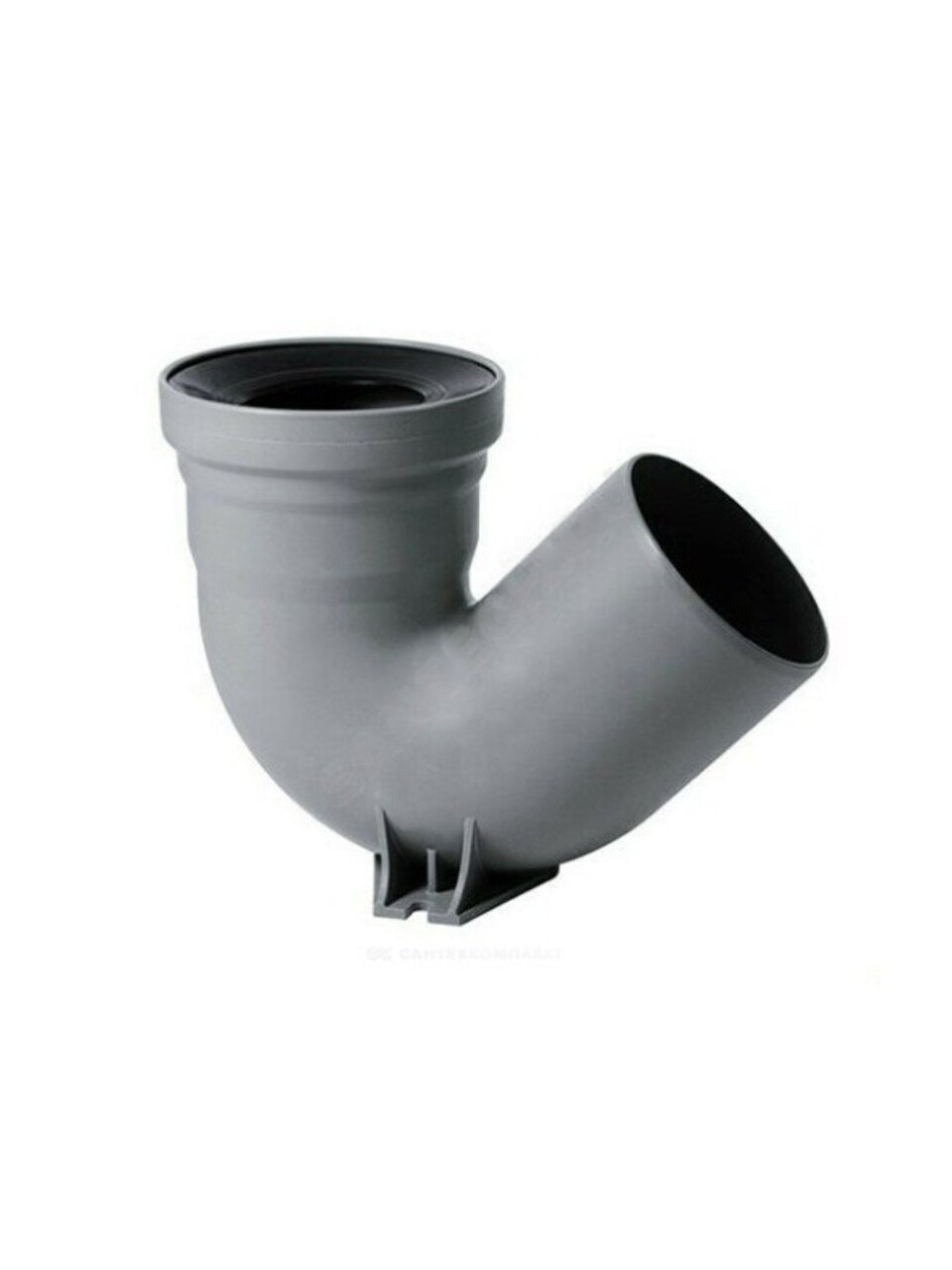 Уголок канализационный 110 мм, 135 °, РосТурПласт, внутренний, для напольного унитаза, полипропилен, серый, 33511