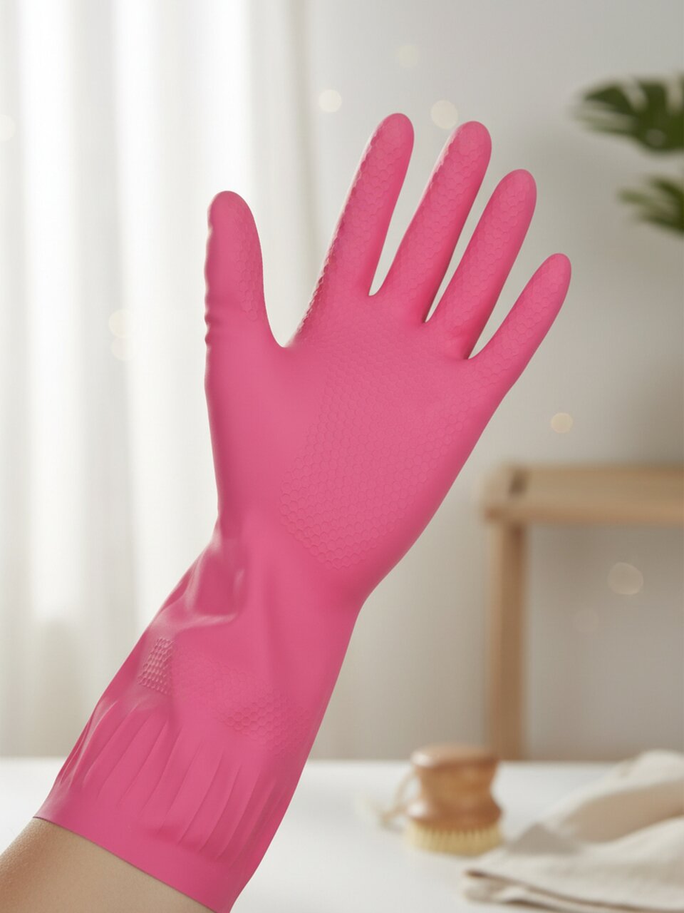 Перчатки латекс, хлопковое напыление, размер S, Аквамаг, Универсальные, ПЛ-01S/ОП