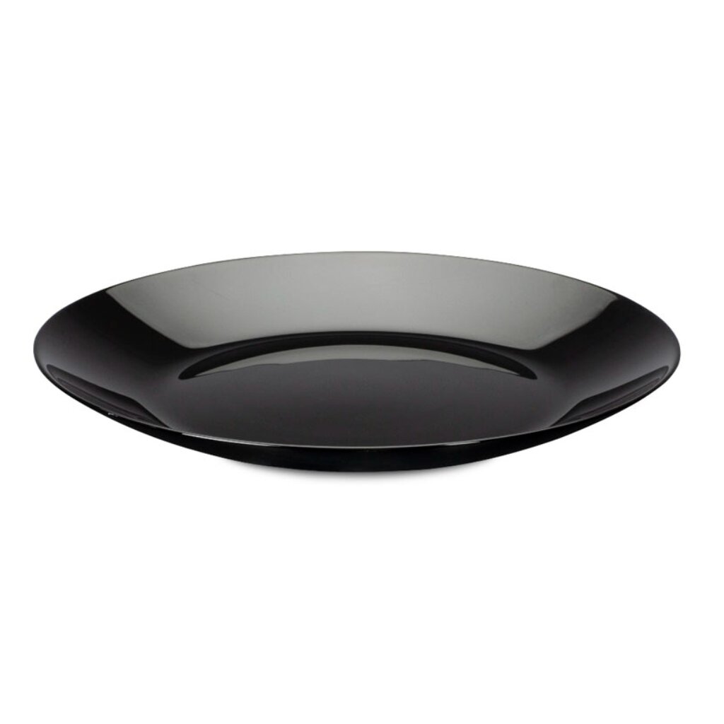 Тарелка обеденная, стеклокерамика, 25 см, круглая, Lillie, Luminarc, V0461, черная