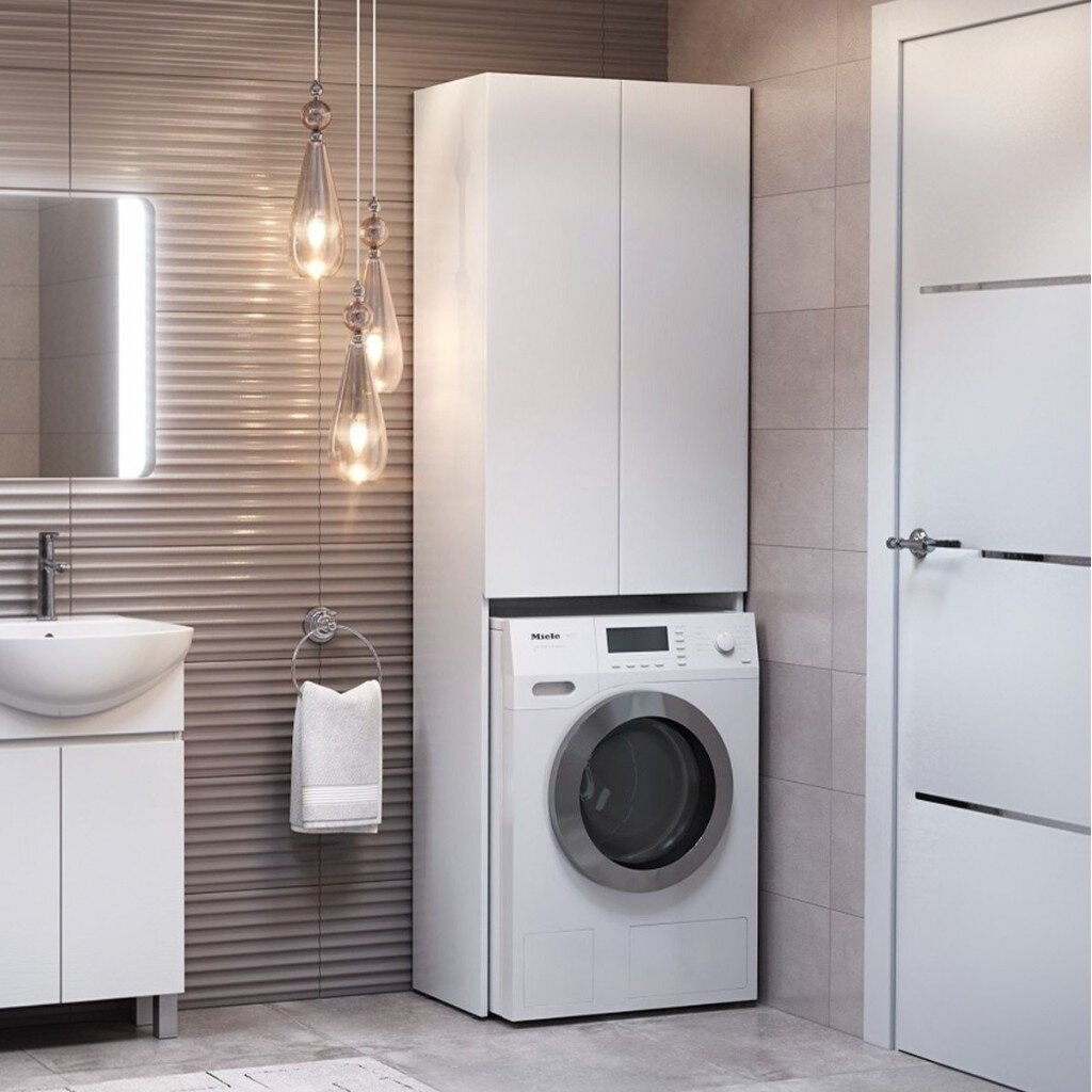 Шкаф Wing 64, 359х640х1990 мм, белый, над стиральной машиной, VIGO, shnr.WIN.64.2D белый