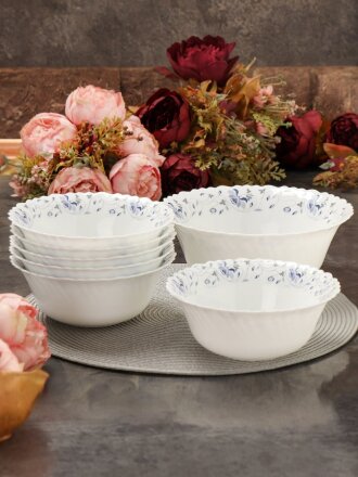 Салатник стеклокерамика, круглый, 7 шт, 9 см, 6х17.5, 22.5 см, 0.7, 2 л, Эдем, Daniks, 292677