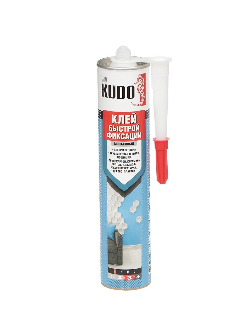 Клей KUDO, 300 мл, универсальный, жидкие гвозди, бежевый, KBK-400