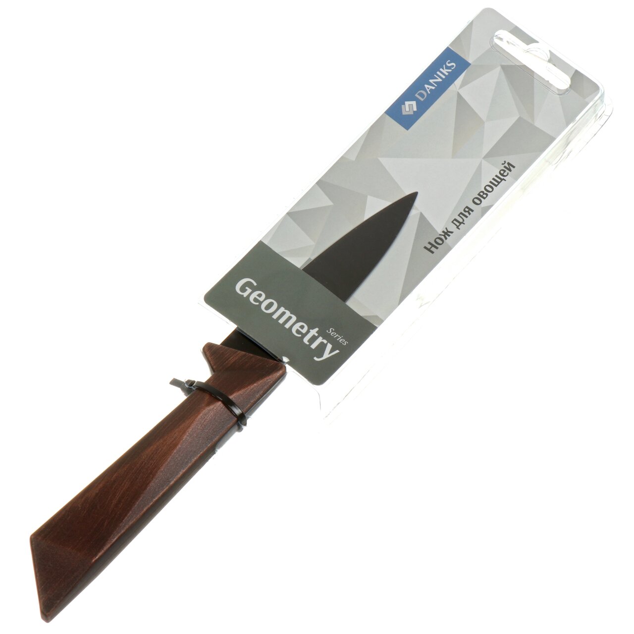Нож кухонный Daniks, Геометрия, для овощей, нержавеющая сталь, 9 см, рукоятка пластик, JA20200944-5