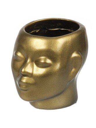 Кашпо гипс, 0.5 л, 16х19 см, бронза, Гарденвилл, Нефертити, 369/3