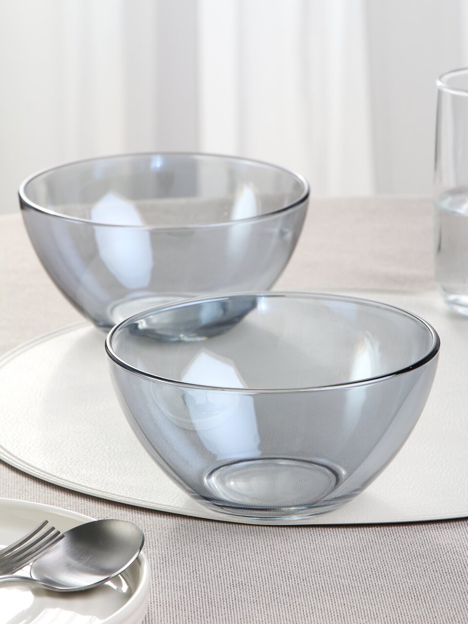 Салатник стекло, круглый, 2 шт, 15.8х7.8 см, Черное море, Glasstar, RNBS1449