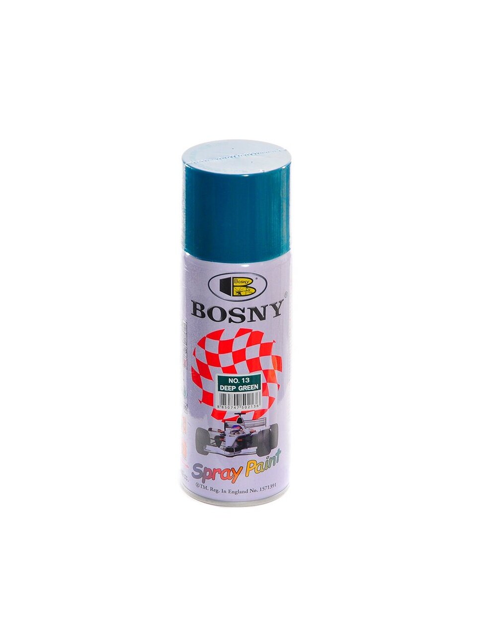 Краска аэрозольная, Bosny, №13, акрилово-эпоксидная, универсальная, глянцевая, темно-зеленая, 0.4 кг