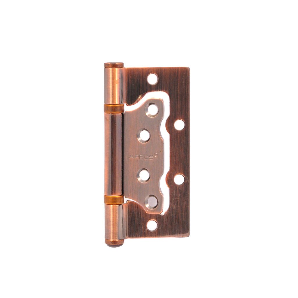 Петля накладная для деревянных дверей, Apecs, 100х75 мм, B2-Steel-АС, с 2 подшипниками, без врезки, медь