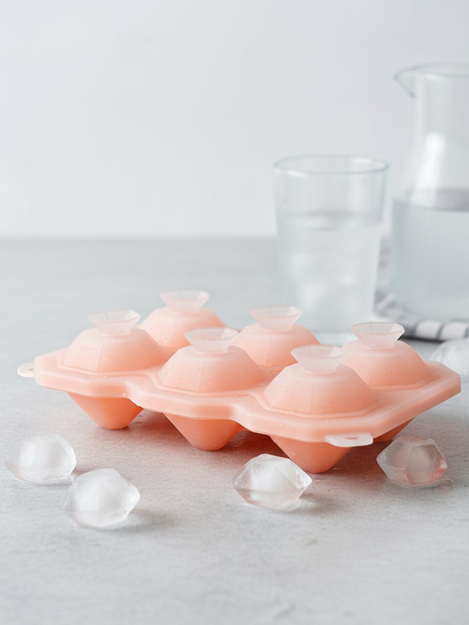 Форма для льда Sweet, 18х13х5 см, силикон, 6 ячеек, кристаллы розовые, Sirocco, SIW0001P