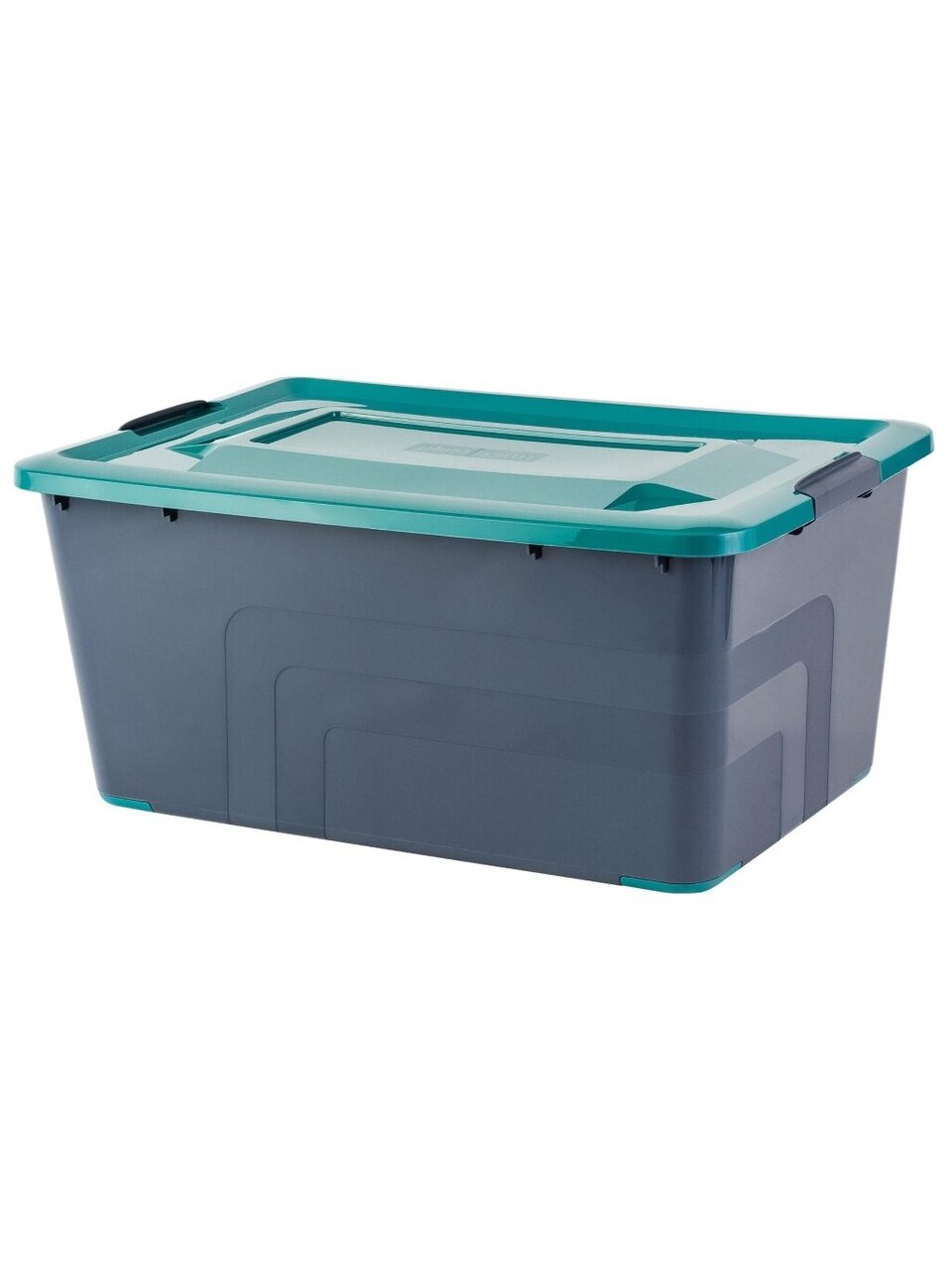 Ящик хозяйственный универсальный, 40 л, 56.5х38.5х27 см, с крышкой, на колесах, вулканический базальт, Plast team, Bergen Fjord, PT656811026