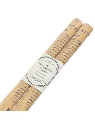 Бумага упаковочная 100х70 см, в ассортименте, с декоративным рисунком, 2 штуки, Y4-5073