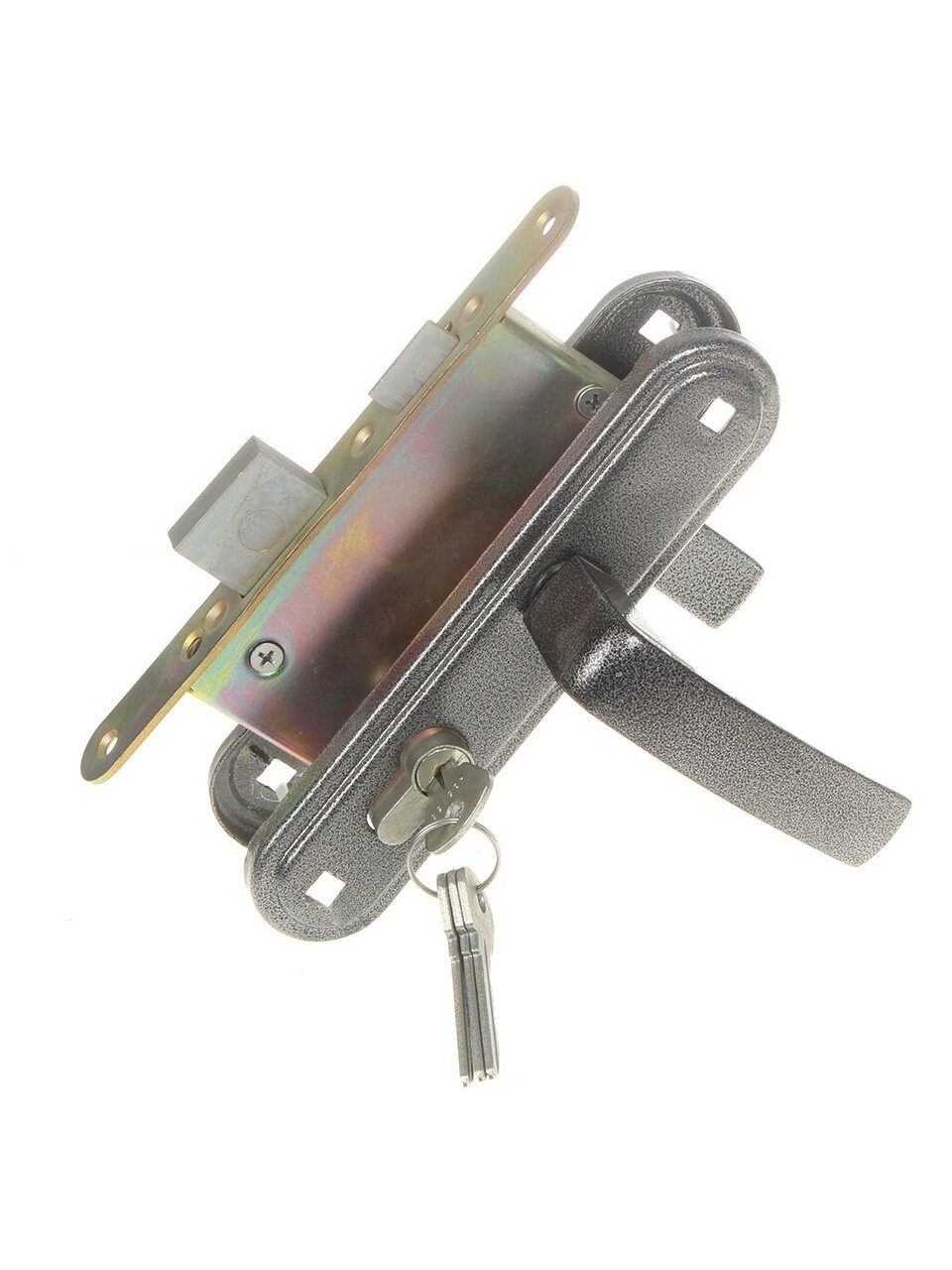 Замок врезной Зенит, ЗВ4-3.05, 00-00000530, ручка в комплекте, цилиндровый, серебряный