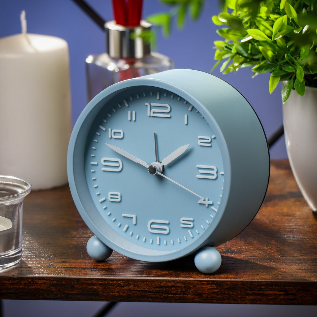 Часы настольные, 11х5.4х11 см, круглые, металл, пластик, Y4-6896 shagreen grey часы настольные с будильником