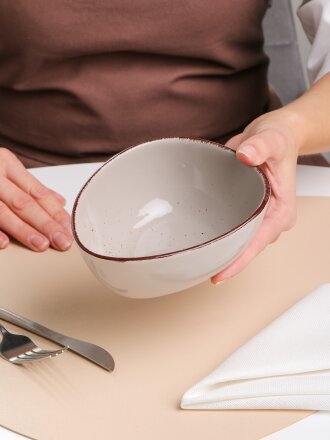 Салатник керамика, фигурный, 13 см, 0.3 л, Pollen, Daniks, SDC1345, капучино