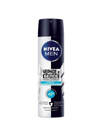 Дезодорант Nivea, Черное и Белое Невидимый Fresh, для мужчин, спрей, 150 мл