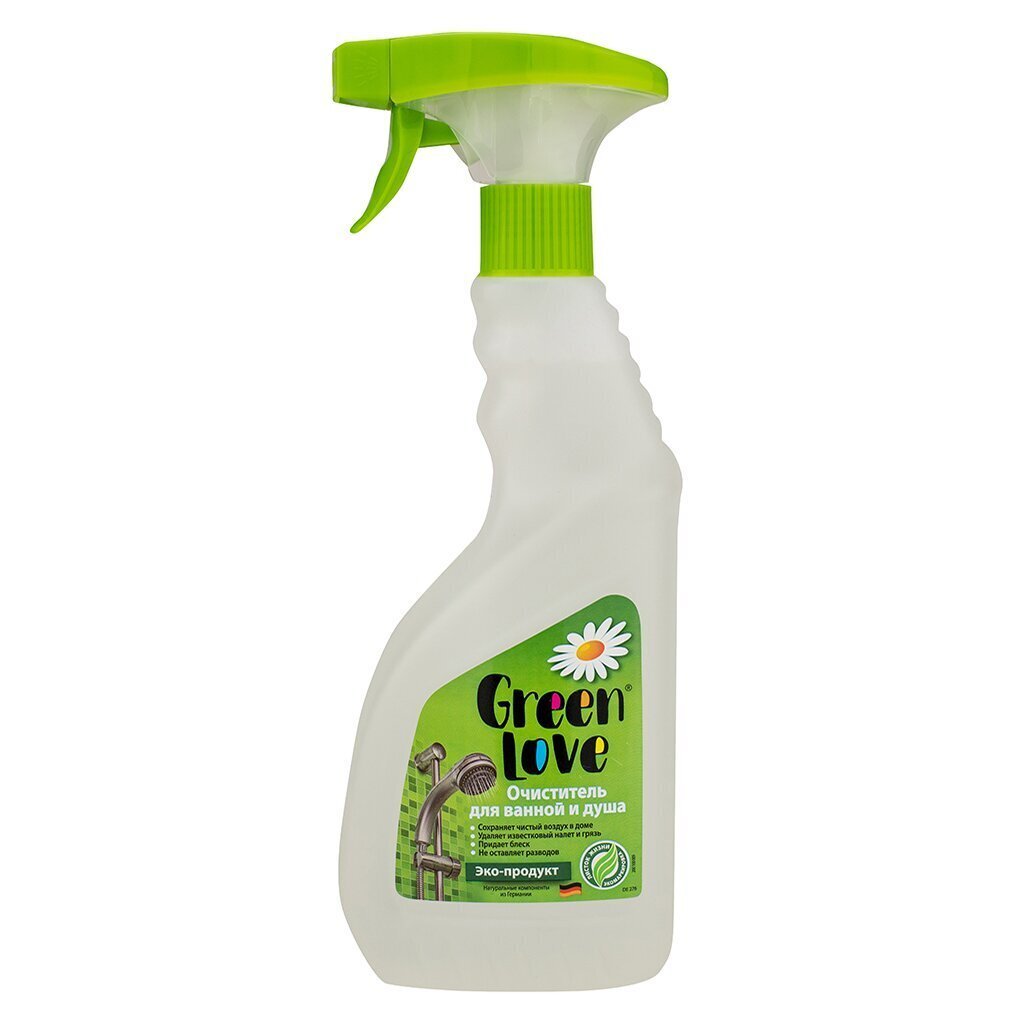 Чистящее средство для ванн и душевых кабин, Green Love, Эко, спрей, 500 мл