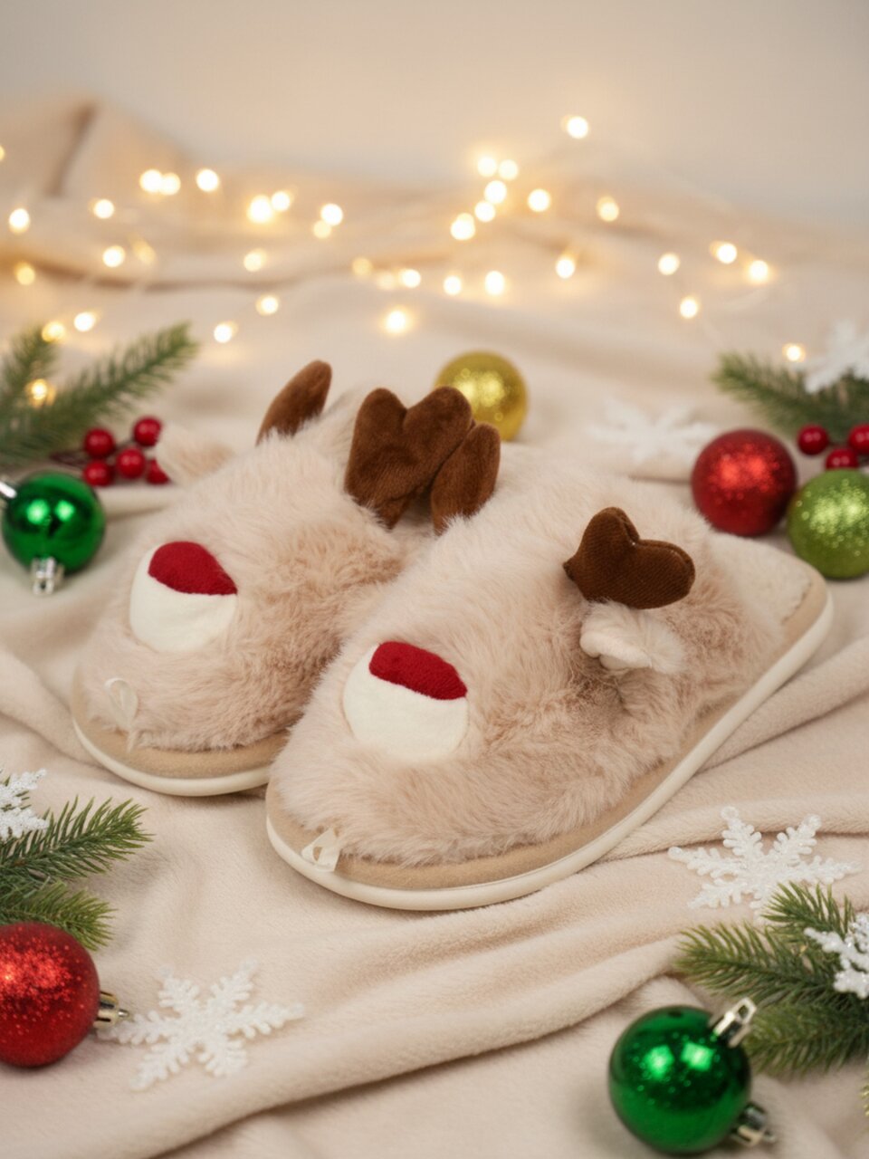 Тапки для женщин, бежевые, р. 40-41, Пушистики, A210403