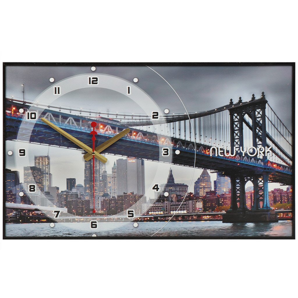 Часы настенные, 35х57 см, TopPosters, Нью-Йорк, Bl-2101