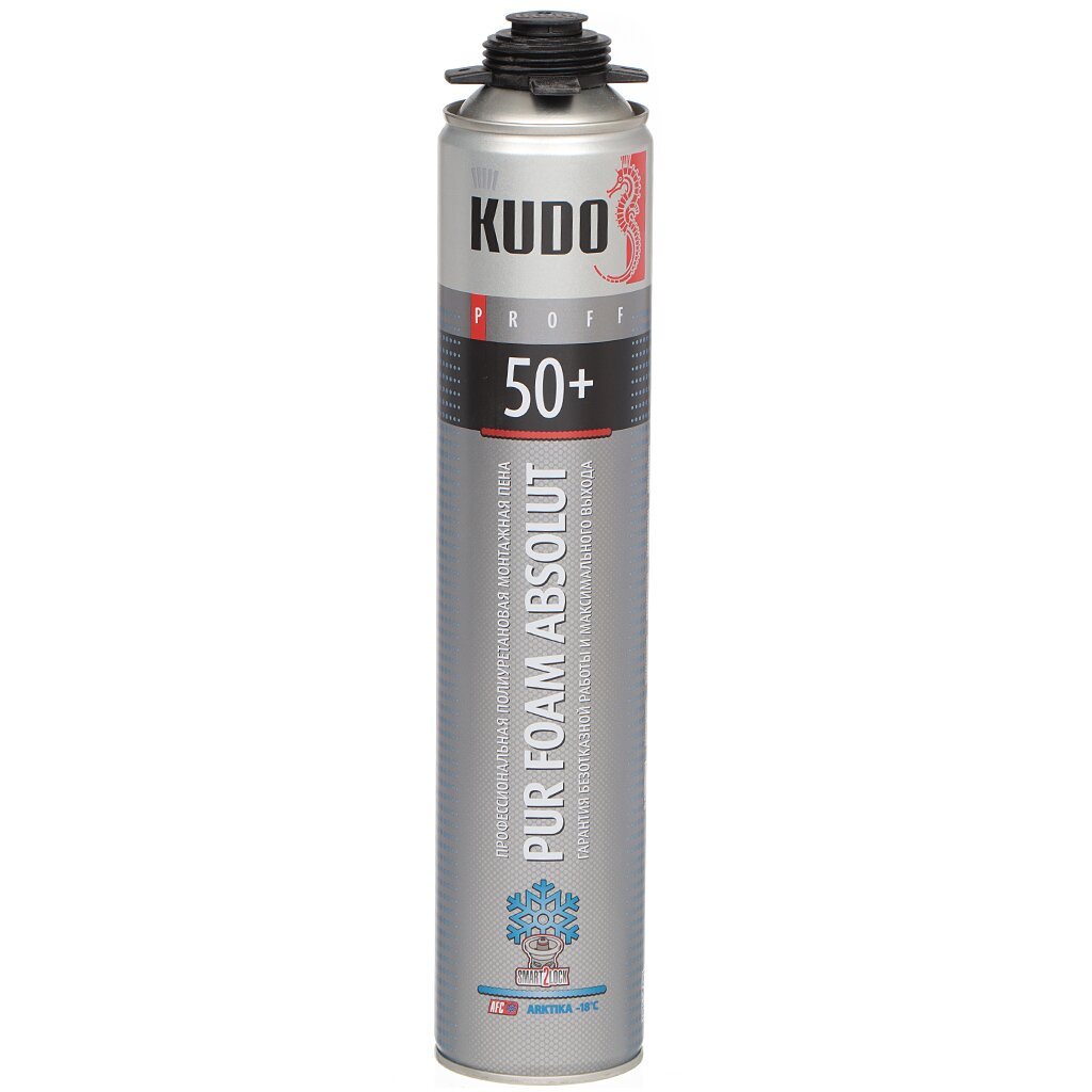 Пена монтажная KUDO Proff 50 Absolut Arktika профессиональная 50 л 1 л до -18 зимняя KUPP10W50 879₽