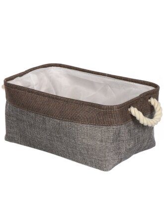 Корзина для хранения, 32х22х16 см, прямоугольная, полиэстер, серая, Y4-7073