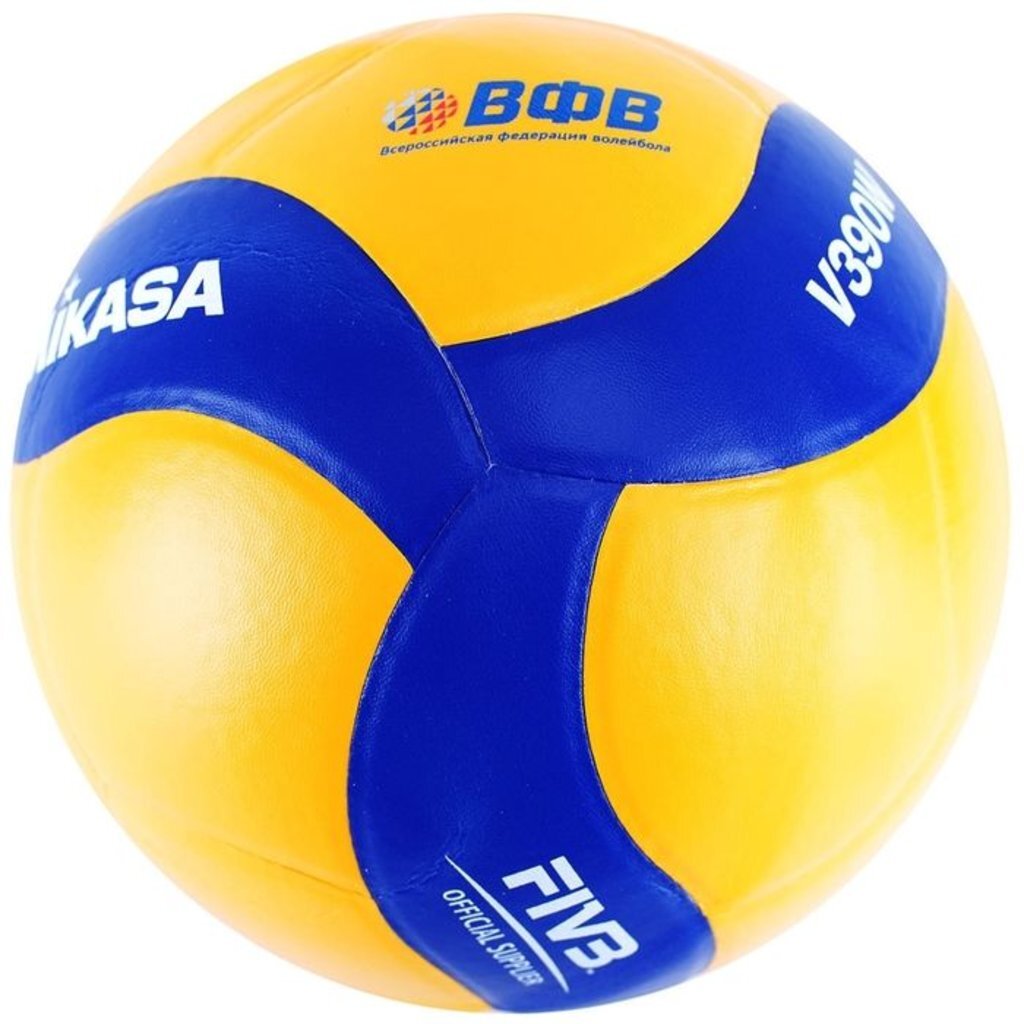 Мяч волейбольный MIKASA, №5, износостойкая синт.кожа (ПУ), 18 п, V390W, 00-00008178
