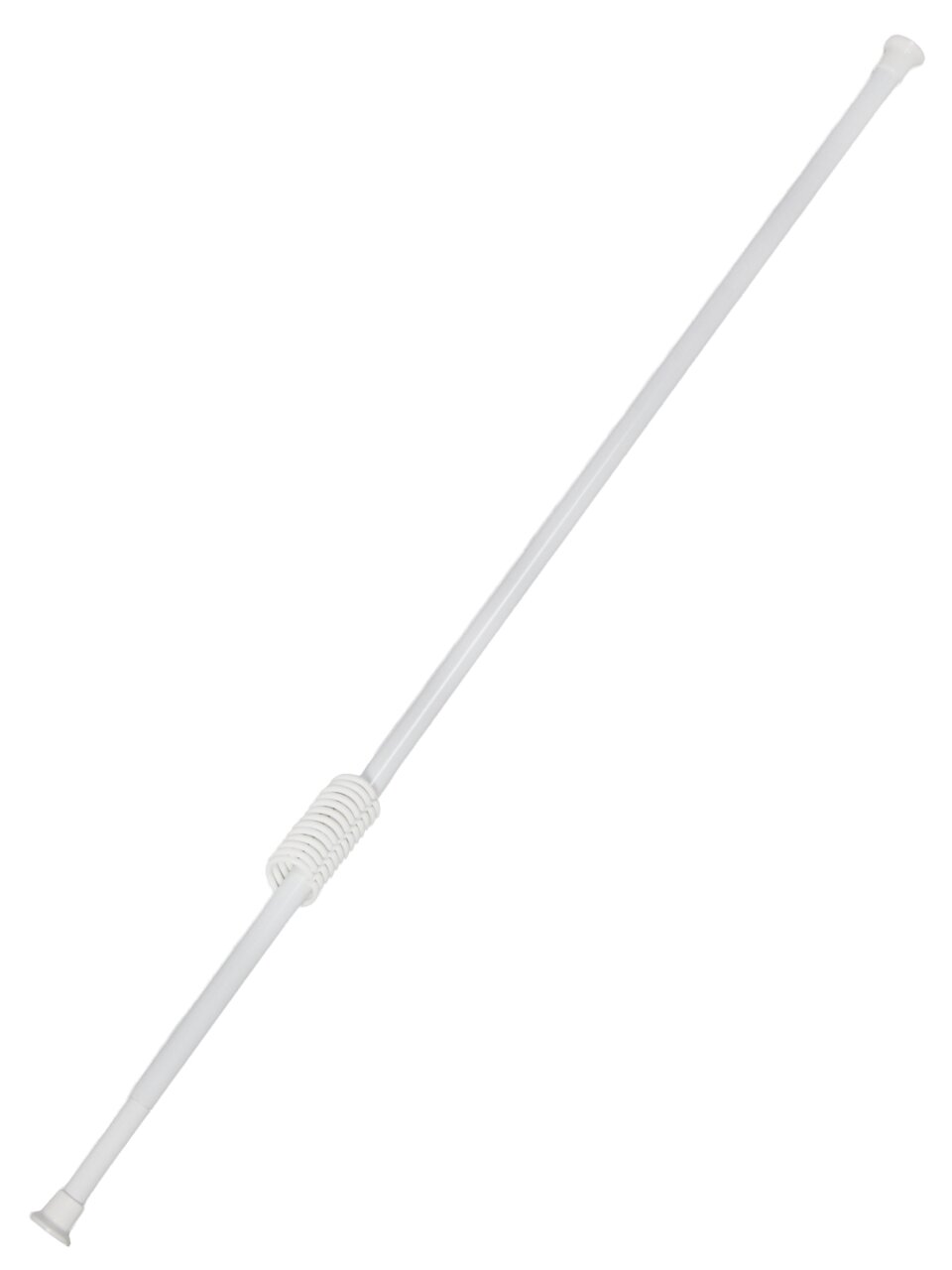 Карниз для ванной полипропилен, металл, ПВХ, 120-210 см, телескопический, белый, с кольцами, Aqva-Prime