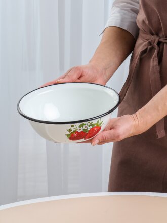 Миска эмалированная сталь, круглая, 8 см, 1 л, Керченский металлургический завод, 40304-072/5