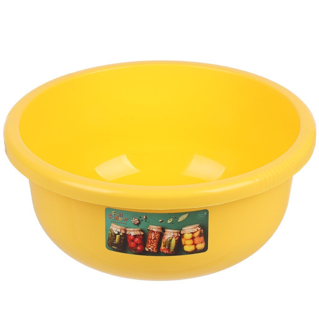 Таз пластик, 6.5 л, круглый, Fun Summer, желтый, Spin&amp;amp;Clean, SC100110613