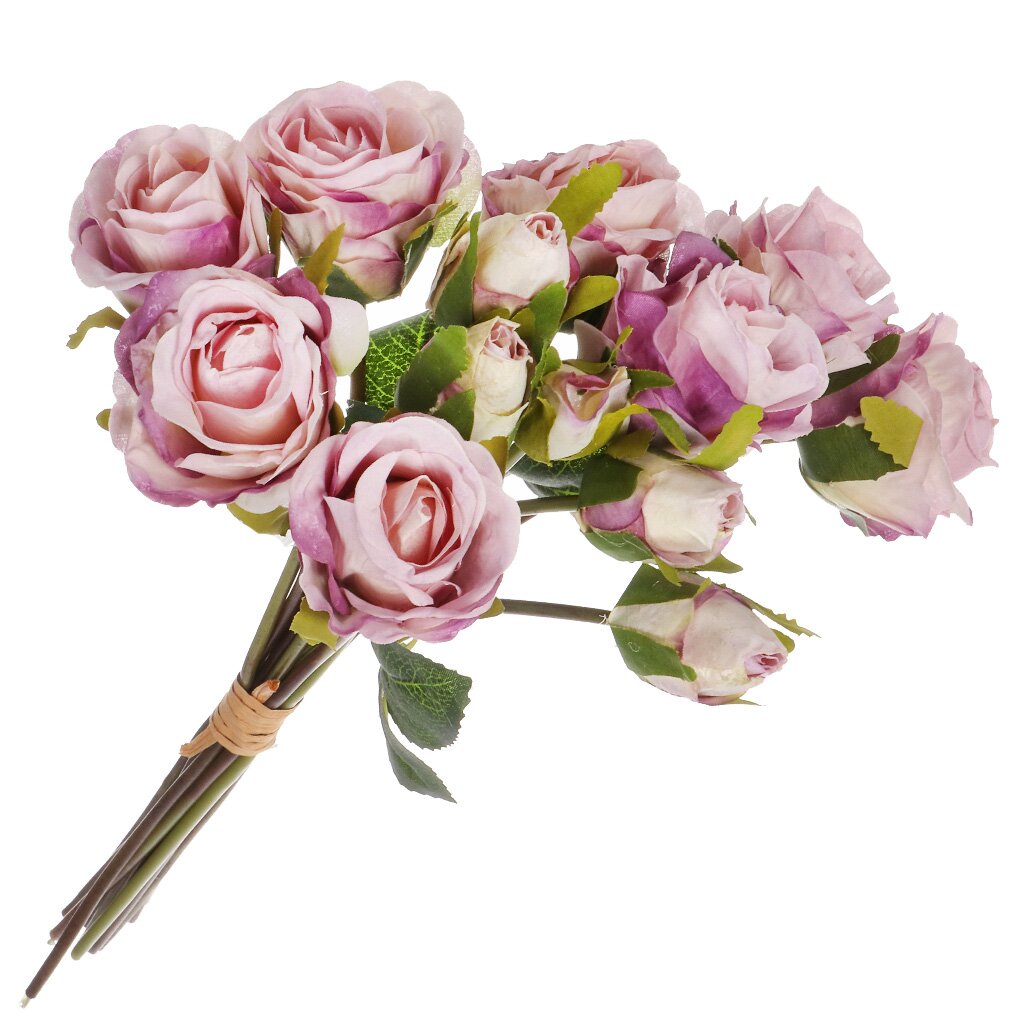 Цветок искусственный декоративный Роза букет, 36 см, лиловый, Y6-10407 10шт комплект искусственный латекс real touch цветок свадебная подружка невесты букет розы домашнее свадебное украшение