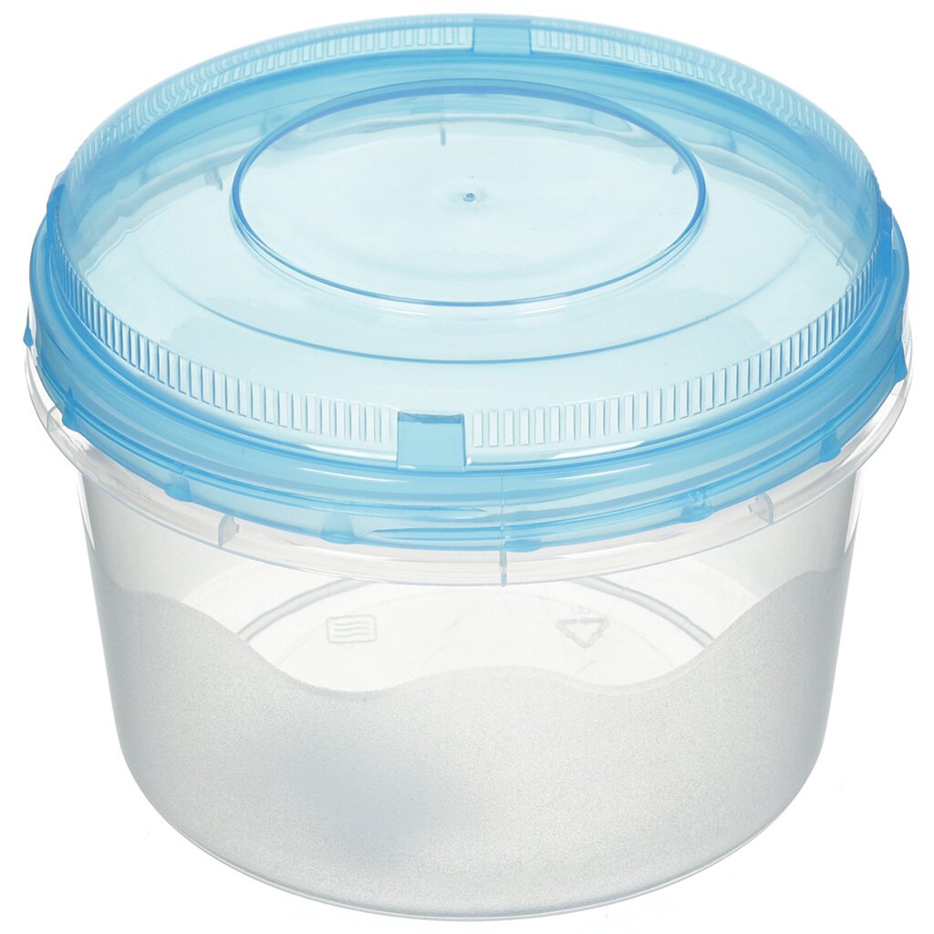 Контейнер пищевой пластик, 1 л, 14х14х10 см, круглый, Альтернатива, М1185 стакан для пишущих принадлежностей base пластик синий