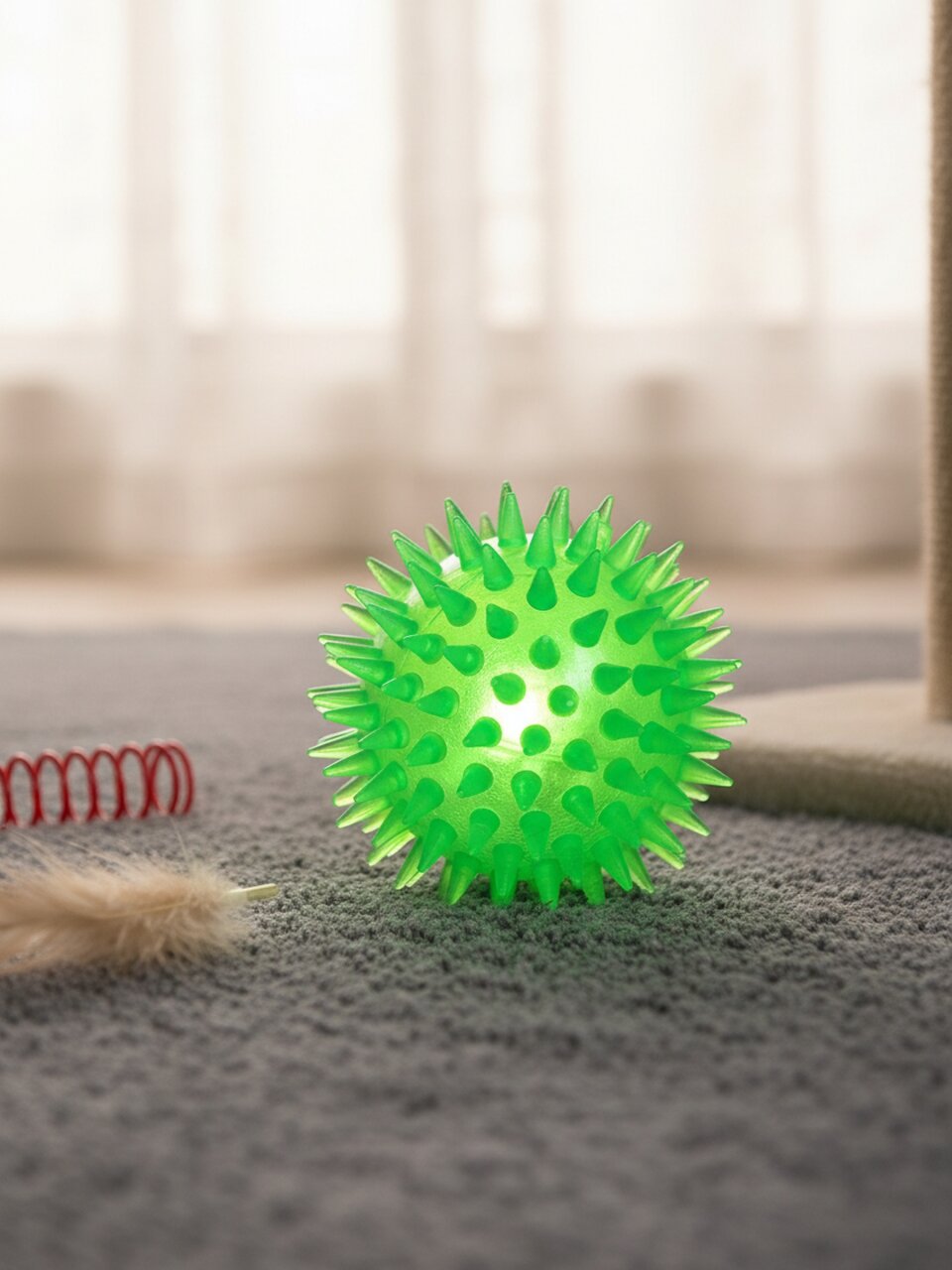 Игрушка для животных с подсветкой, шар, Рыжий кот