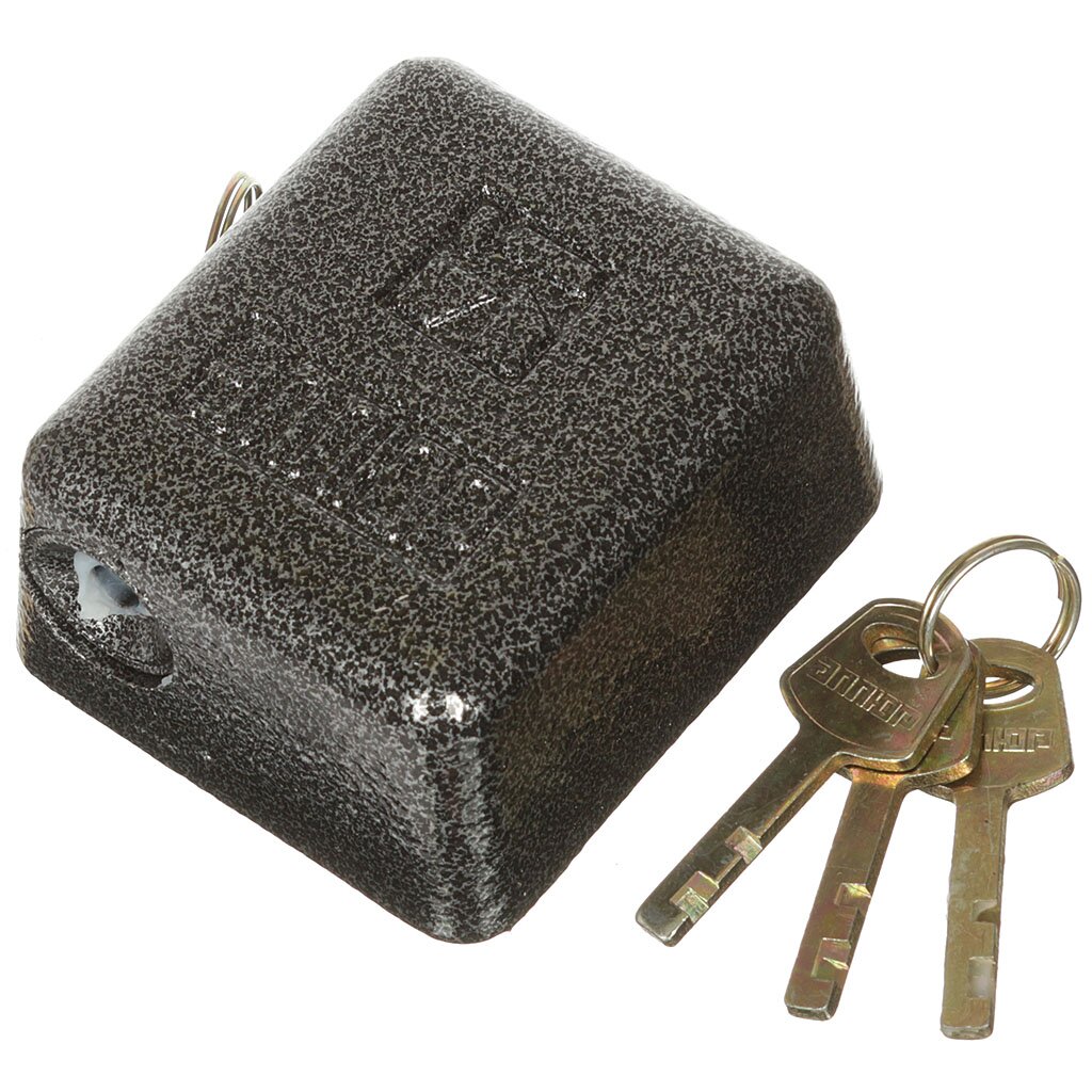 Замок навесной Аллюр, ВС2-10-01С, 982, коробка, дисковый, серый, 80 мм, 3 ключа распределительная коробка открытая schneider electric d80x40 мм 4 ввода ip55 серый