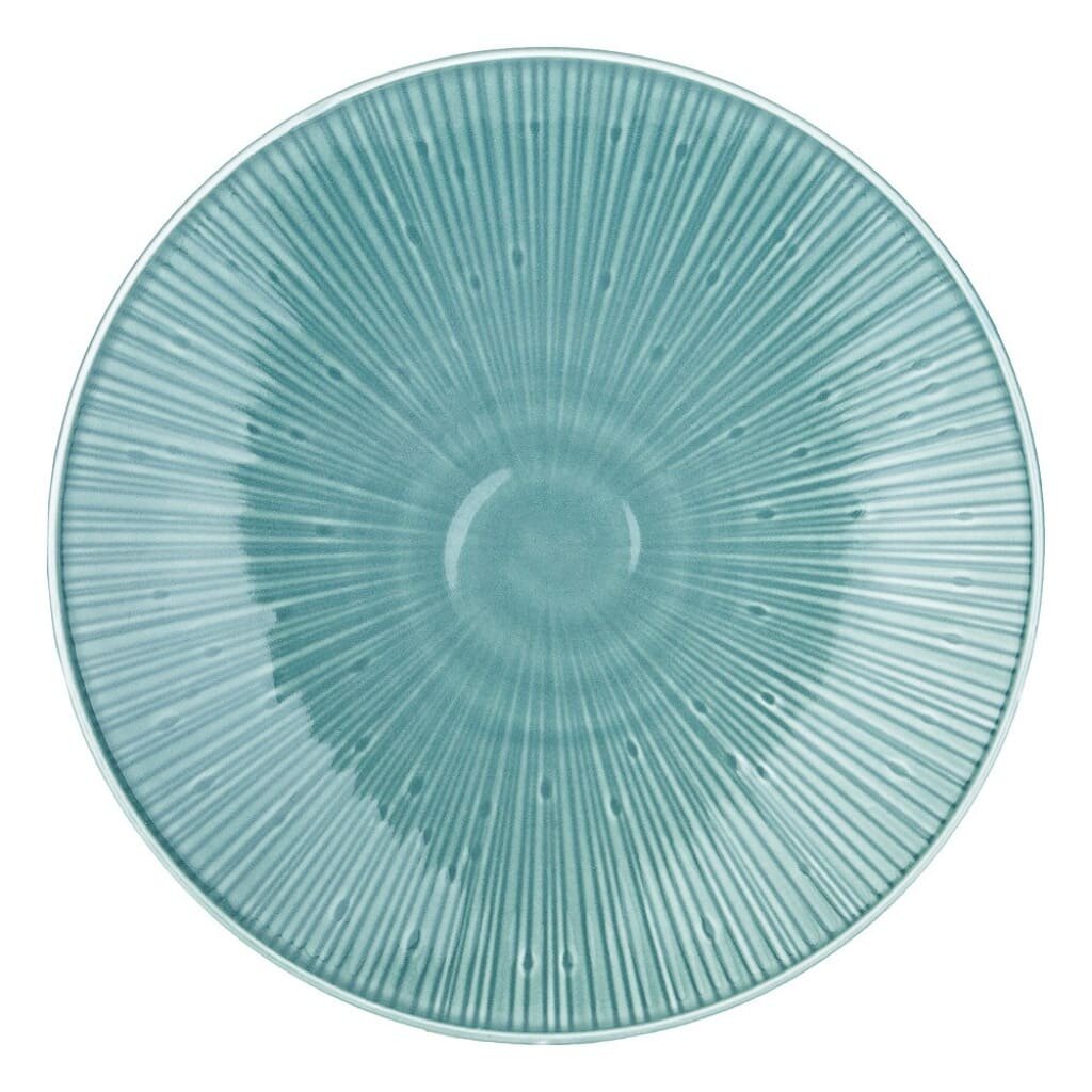 Тарелка обеденная, фарфор, 22 см, круглая, Mirage, 410-127, голубая
