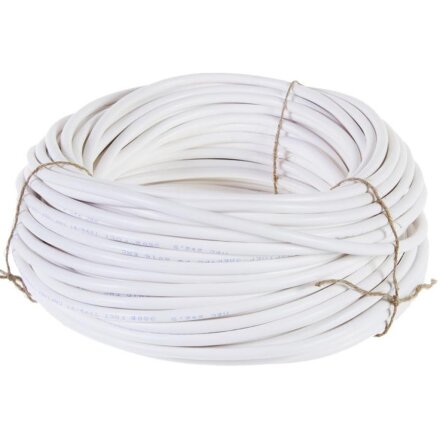 Кабель ПВС, 2х1.5 мм², 100 м, медь, гибкий, ГОСТ, белый, TDM Electric, 90.11.01.01.03