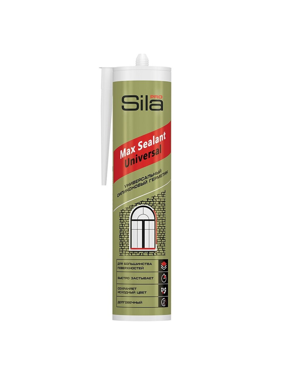 Герметик силиконовый, универсальный, SilaPro, Max Sealant, SSUCL0290, 280 мл, бесцветный