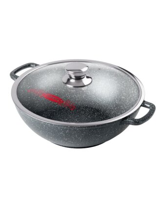 Казан алюминий, антипригарное покрытие, 4 л, Гранит, с крышкой, Горница, кн2832аг