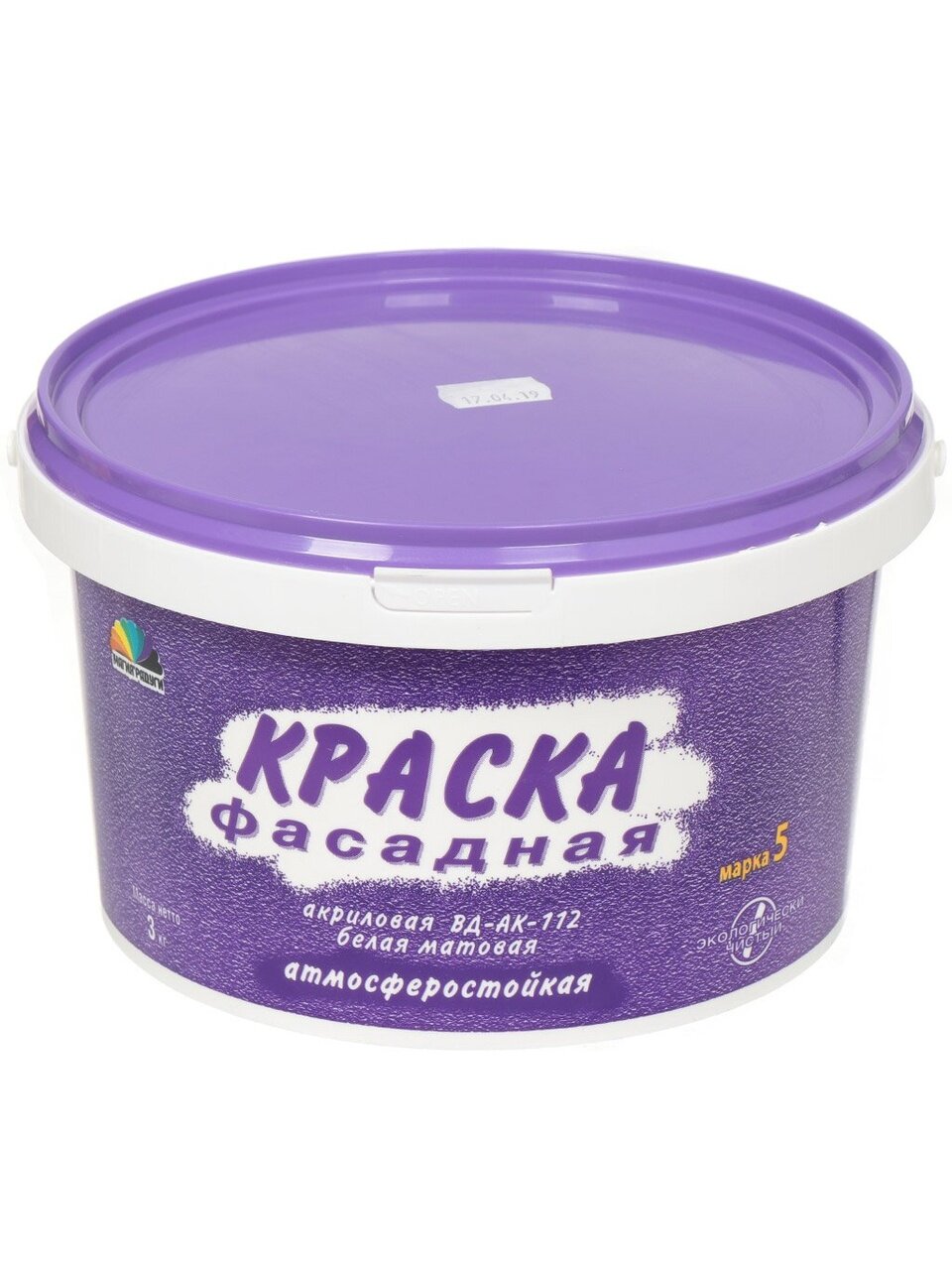 Краска водно-дисперсионная, Магия радуги, М-5, фасадная, матовая, 3 кг