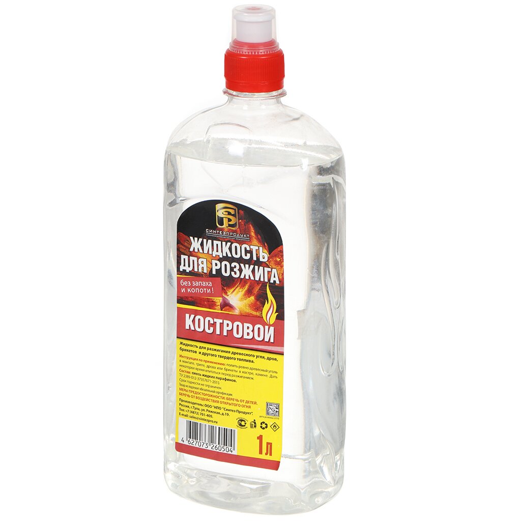 Жидкость для розжига 1 л, парафин, Костровой, MNN00045