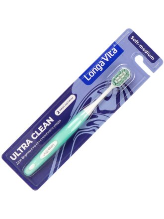 Зубная щетка Longa Vita, Ultra Clean, средней жесткости, взрослая, SX-09, в ассортименте