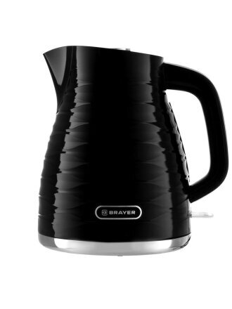 Чайник электрический Brayer, 1057BR-BK, 1.7 л, 2200 Вт, скрытый нагревательный элемент, пластик