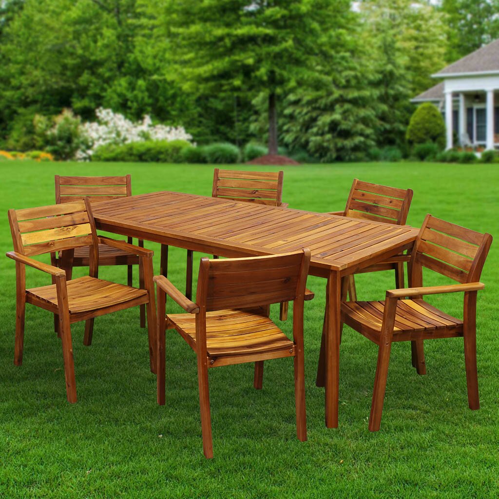 Мебель садовая Green Days, Оригинальный, дерево, стол, 180х90х80 см, 6 стульев, 120 кг, DS-DT07 12 стульев иллюстр кукрыниксов