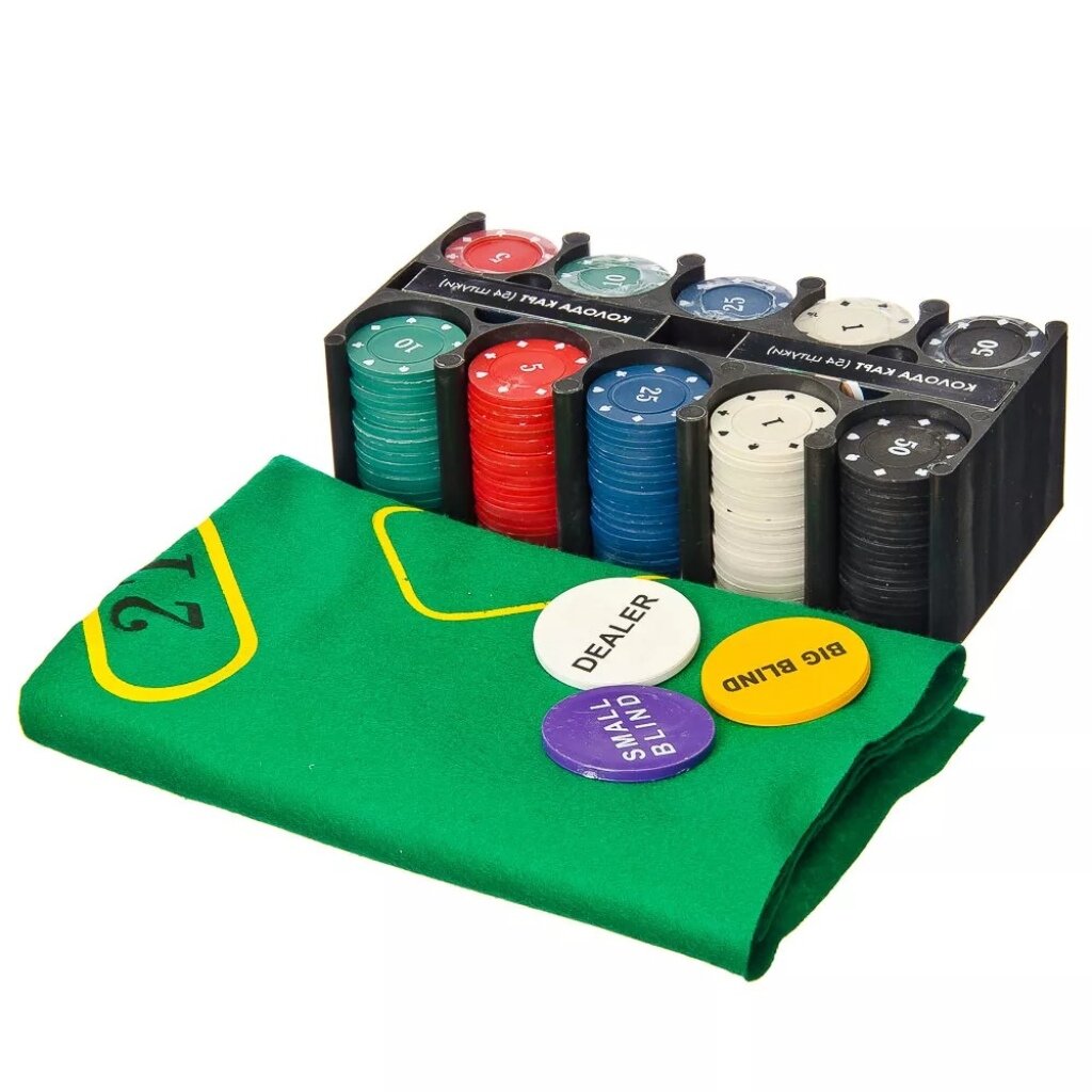 Игра настольная Покер, 24х11, 5х11.5 см, пластик, металл, 538-054