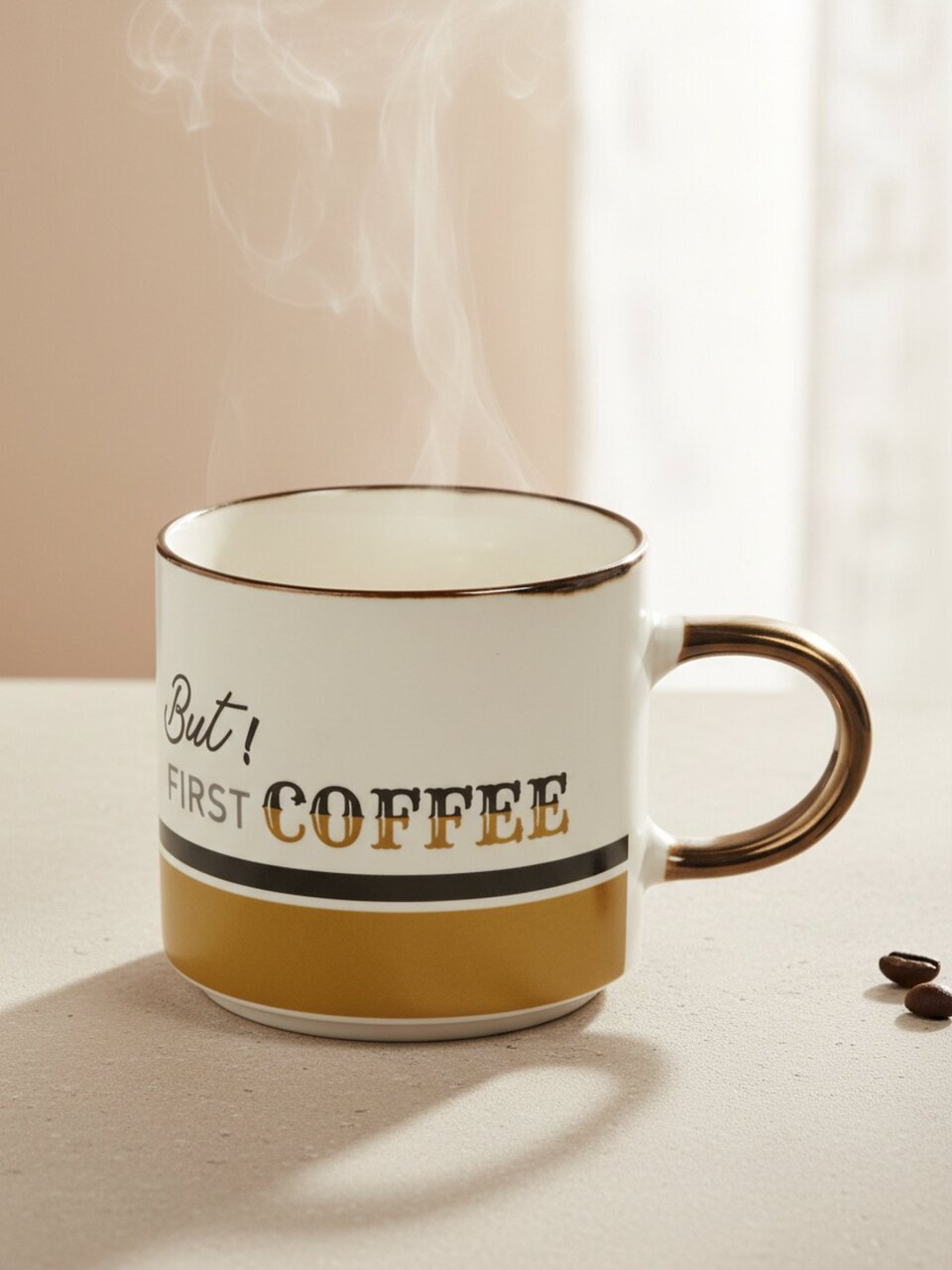 Кружка фарфор, 390 мл, But First Coffee, Lefard, 260-970, белая