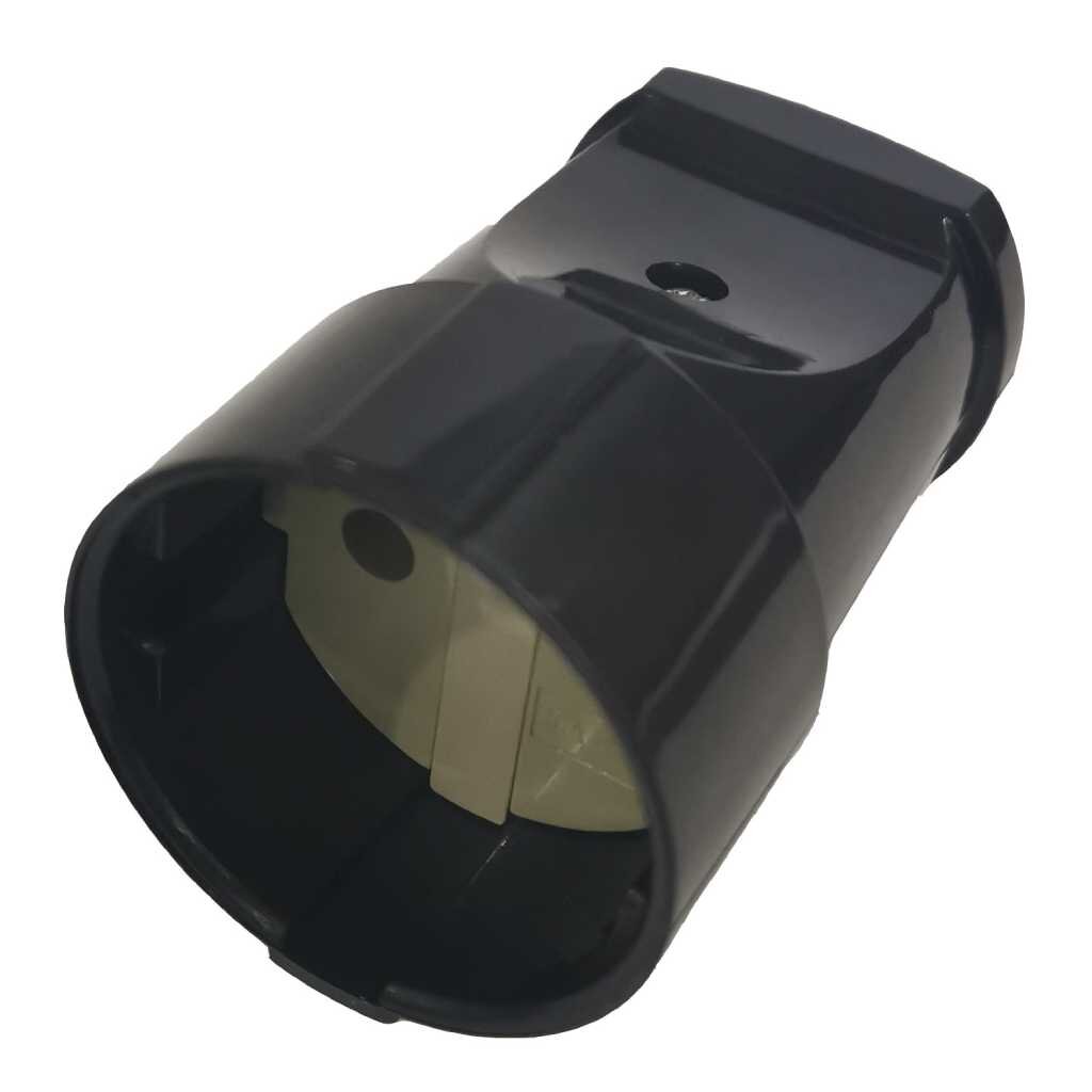 Розетка 1 гнездо, без заземления, 10 А, 250 В, пластик, IP20, черная, разборная, круглая, GRV-S-10-R-B-IP20, 470501 заглушка для mic fs черная глухая arlight пластик
