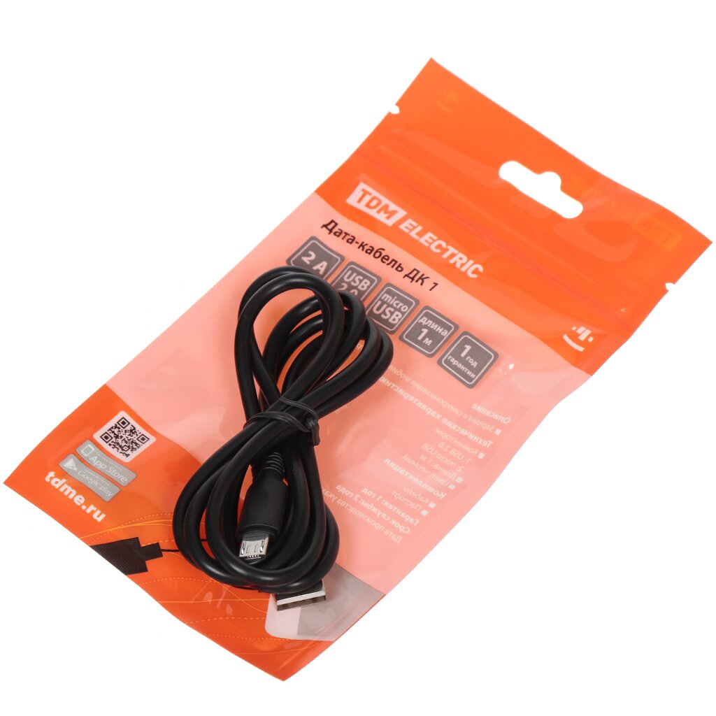 Дата-кабель TDM Electric, ДК 1, micro USB, 1 м, черный, SQ1810-0301 в Курске:  цены, фото, отзывы - купить в интернет-магазине Порядок.ру