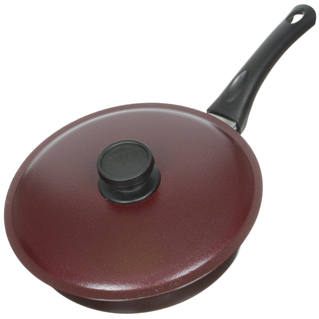 Сковорода литой алюминий, 22 см, Биол, с крышкой, А223D