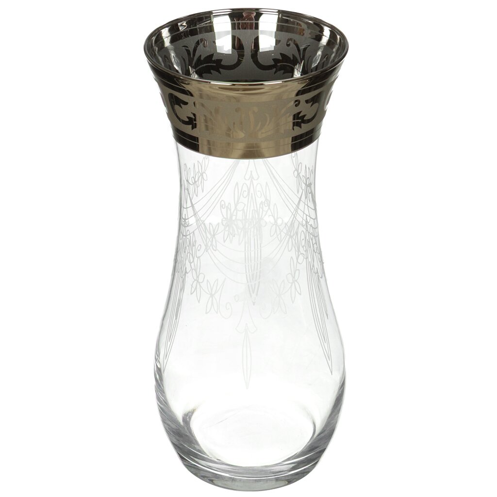 Ваза стекло, настольная, 26 см, Гусь-Хрустальный Стекольный Завод, Флора Русский Узор, GE09-3737/S